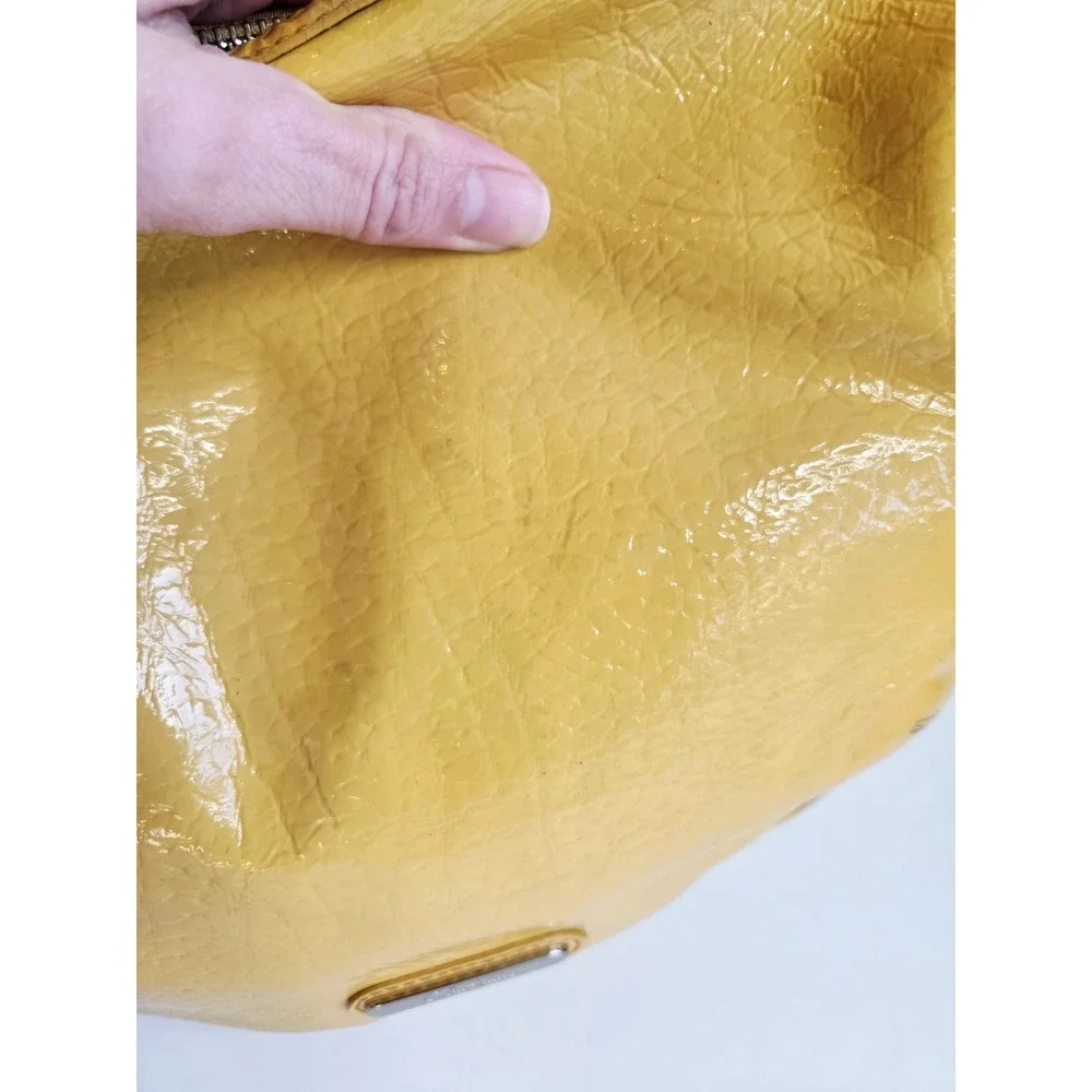 Cole Haan Hobo Patent‎ Leather Large Yellow Leather Hobo Shoulder Handbag Y2K
